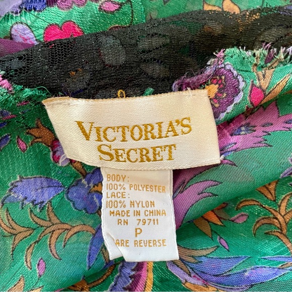 Vintage 80s Victoria’s Secret Jewel Tone Floral Mini Slip Dress - Picture 3 of 10